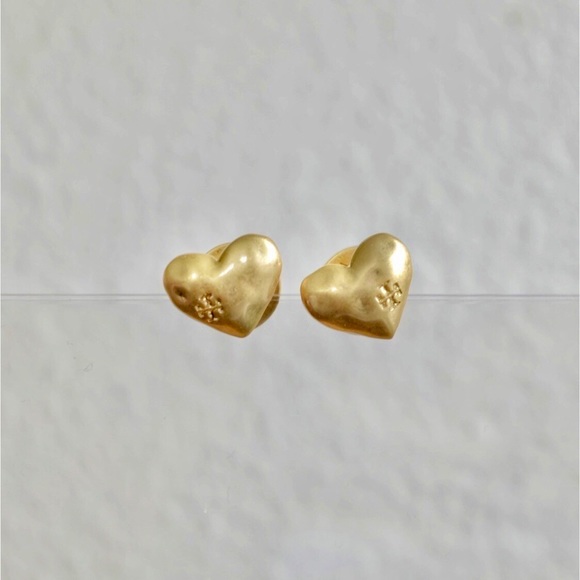 Tory Burch Gold Heart Stud New Vintage Earring - Picture 4 of 8